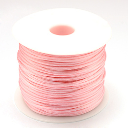 Honeyhandy Nylon Thread, Rattail Satin Cord, Pink, 1.0mm, about 76.55 yards(70m)/roll