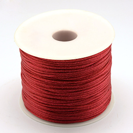 Honeyhandy Nylon Thread, Rattail Satin Cord, Dark Red, 1.0mm, about 76.55 yards(70m)/roll