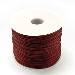 Honeyhandy Nylon Thread, Rattail Satin Cord, Brown, 1.0mm, about 76.55 yards(70m)/roll