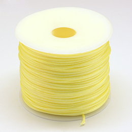 Honeyhandy Nylon Thread, Rattail Satin Cord, Champagne Yellow, 1.0mm, about 76.55 yards(70m)/roll