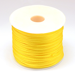 Honeyhandy Nylon Thread, Rattail Satin Cord, Gold, 1.0mm, about 76.55 yards(70m)/roll