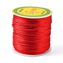 Honeyhandy Nylon Thread, Rattail Satin Cord, Red, 1.0mm, about 76.55 yards(70m)/roll