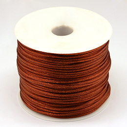 Honeyhandy Nylon Thread, Rattail Satin Cord, Saddle Brown, 1.0mm, about 76.55 yards(70m)/roll