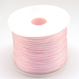 Honeyhandy Nylon Thread, Rattail Satin Cord, Pearl Pink, 1.0mm, about 76.55 yards(70m)/roll