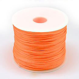 Honeyhandy Nylon Thread, Rattail Satin Cord, Dark Orange, 1.0mm, about 76.55 yards(70m)/roll