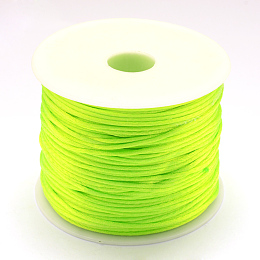 Honeyhandy Nylon Thread, Rattail Satin Cord, Lime, 1.0mm, about 76.55 yards(70m)/roll