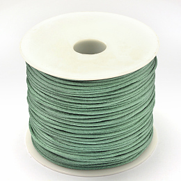 Honeyhandy Nylon Thread, Rattail Satin Cord, Dark Sea Green, 1.5mm, about 100yards/roll(300 feet/roll)