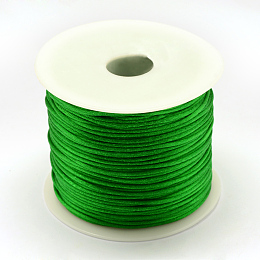 Honeyhandy Nylon Thread, Rattail Satin Cord, Green, 1.5mm, about 100yards/roll(300 feet/roll)