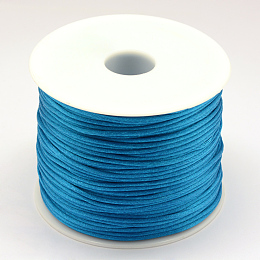 Honeyhandy Nylon Thread, Rattail Satin Cord, Dodger Blue, 1.5mm, about 100yards/roll(300 feet/roll)