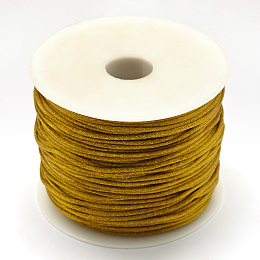 Honeyhandy Nylon Thread, Rattail Satin Cord, Dark Goldenrod, 1.5mm, about 100yards/roll(300 feet/roll)