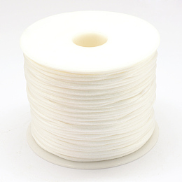 Honeyhandy Nylon Thread, Rattail Satin Cord, White, 1.5mm, about 100yards/roll(300 feet/roll)