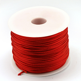 Honeyhandy Nylon Thread, Rattail Satin Cord, Red, 1.5mm, about 49.21 yards(45m)/roll