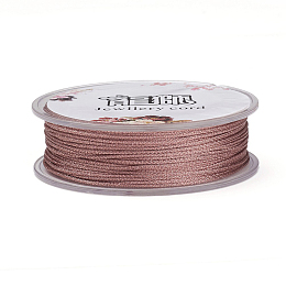 Honeyhandy Polyester Braided Cord, with Metallic Cord, Salmon, 1mm, about 32.8 yards(30m)/roll