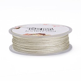 Honeyhandy Polyester Metallic Thread, Light Yellow, 1mm, about 32.8 yards(30m)/roll