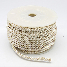 Honeyhandy Polyester Cord, Twisted Cord, Beige, 3mm, 20yards/roll