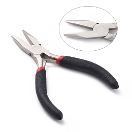 Carbon Steel Jewelry Pliers, Chain Nose Pliers, Ferronickel, Black, 125mm