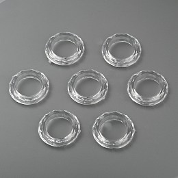 Honeyhandy Transparent Acrylic Beads, Faceted, Donut, Clear, about 19.5mm in diameter, 4.5mm thick, hole: 12mm, about 740pcs/500g