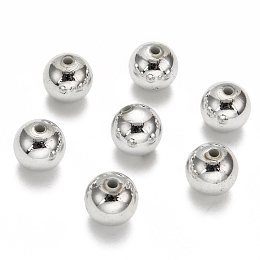 Honeyhandy Carnival Celebrations, Mardi Gras Beads, Plating Acrylic Beads, Round, Silver Color, about 12mm in diameter, hole: 2mm, about 560pcs/500g