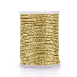 Honeyhandy Polyester Braided Cord, with Metallic Cord, Gold, 1mm, about 7.65 yards(7m)/roll