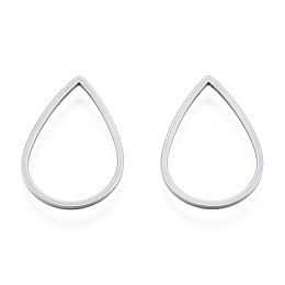 Honeyhandy 201 Stainless Steel Linking Rings, Teardrop, Stainless Steel Color, 21x14x1mm, Inner Diameter: 12x18.5mm