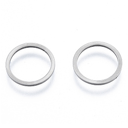 Honeyhandy 201 Stainless Steel Linking Rings, Round Ring, Stainless Steel Color, 12x1mm, Inner Diameter: 10mm