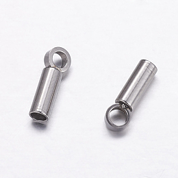 Honeyhandy 304 Stainless Steel Cord Ends, End Caps, Stainless Steel Color, 7.5x2mm, Hole: 1.5mm, Inner Diameter: 1.5mm