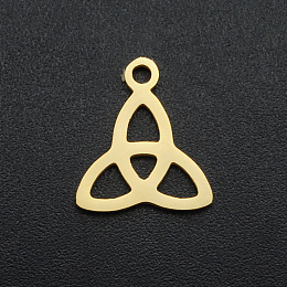 Honeyhandy 201 Stainless Steel Charms, Laser Cut, Trinity Knot, Golden, 13x11.5x1mm, Hole: 1.4mm