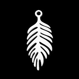 Honeyhandy 201 Stainless Steel Pendants, Laser Cut, Leaf, Stainless Steel Color, 25x10x1mm, Hole: 1.6mm