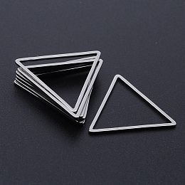 Honeyhandy 201 Stainless Steel Linking Rings, Laser Cut, Triangle, Stainless Steel Color, 20x23x1mm, Inner Size: 17x19.5mm