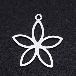 Honeyhandy 201 Stainless Steel Pendants, Laser Cut Pendants, Flower, Stainless Steel Color, 21x19.5x1mm, Hole: 1.5mm