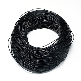 Honeyhandy Round Cowhide Leather Cord, Leather Rope String for Bracelets Necklaces, Black, 1.5mm, about 100yard/bundle