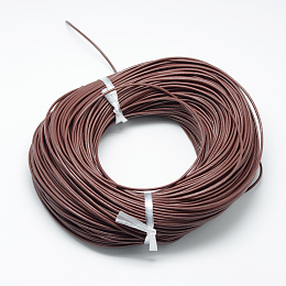 Honeyhandy Spray Painted Cowhide Leather Cords, Saddle Brown, 1.5mm, about 100yards/bundle(300 feet/bundle)