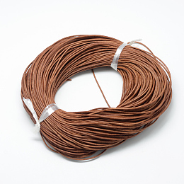 Honeyhandy Spray Painted Cowhide Leather Cords, Chocolate, 1.5mm, about 100yards/bundle(300 feet/bundle)