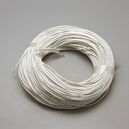 Honeyhandy Spray Painted Cowhide Leather Cords, White, 1.5mm, about 100yards/bundle