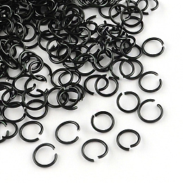 Honeyhandy Aluminum Wire Open Jump Rings, Black, 8x1.0mm, about 900pcs/50g