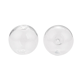 Honeyhandy Handmade Blown Glass Globe Beads, Round, Clear, 20mm, Hole: 2mm