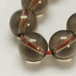 Honeyhandy Gemstone Beads Strands, Smoky Quartz, Round, 4mm, Hole: 1mm