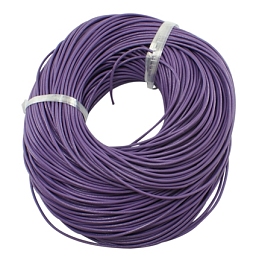 Honeyhandy Cowhide Leather Cord, Leather Jewelry Cord, Jewelry DIY Making Material, Round, Dyed, Purple, 1.5mm