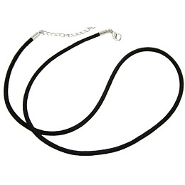 Honeyhandy Leather Cord Necklace Jewelry Making, with Platinum Lobster Clasps, about 2mm diameter, 17 inch long