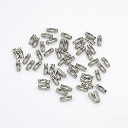 Honeyhandy 304 Stainless Steel Ball Chain Connectors, Size: about 3.5mm wide, 9mm long, Fit for 2.5mm ball chain, hole: 1mm