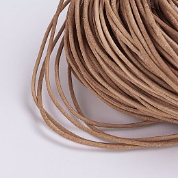 Braided Leather Cord, Leather Jewelry Cord, Jewelry DIY Making Material,  Dyed, Round, Saddle Brown, 6mm, about 10.93 yards(10m)/bundle