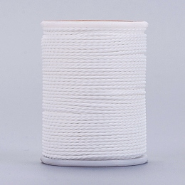 Honeyhandy Round Waxed Polyester Cord, Taiwan Waxed Cord, Twisted Cord, White, 1mm, about 12.02 yards(11m)/roll