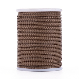 Honeyhandy Round Waxed Polyester Cord, Taiwan Waxed Cord, Twisted Cord, Coffee, 1mm, about 12.02 yards(11m)/roll