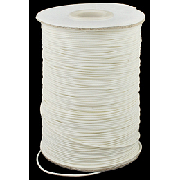 Honeyhandy Korean Waxed Polyester Cord, Bead Cord, Creamy White, 1.2mm, about 185yards/roll