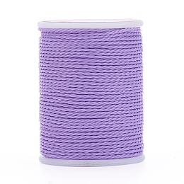 Honeyhandy Round Waxed Polyester Cord, Taiwan Waxed Cord, Twisted Cord, Lilac, 1mm, about 12.02 yards(11m)/roll