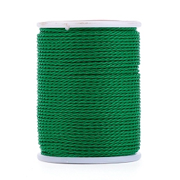 Honeyhandy Round Waxed Polyester Cord, Taiwan Waxed Cord, Twisted Cord, Dark Sea Green, 1mm, about 12.02 yards(11m)/roll