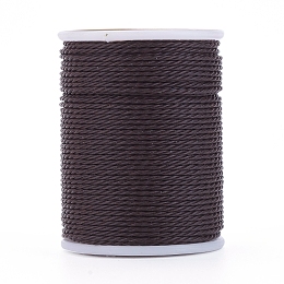 Honeyhandy Round Waxed Polyester Cord, Taiwan Waxed Cord, Twisted Cord, Coconut Brown, 1mm, about 12.02 yards(11m)/roll