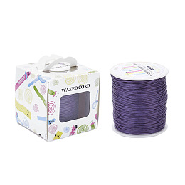 Honeyhandy Waxed Cotton Cords, Medium Purple, 1mm, about 100yards/roll(91.44m/roll), 300 feet/roll