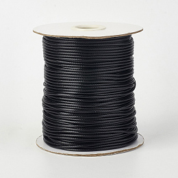 Buric 100yards 2mm Waxed Cotton Thread Cotton Cord , Waxed String,Waxed Beading Cord for Jewelry and DIY Making (Black)