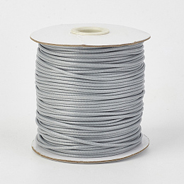 Honeyhandy Eco-Friendly Korean Waxed Polyester Cord, Light Grey, 1.5mm, about 174.97yards/roll(160m/roll)